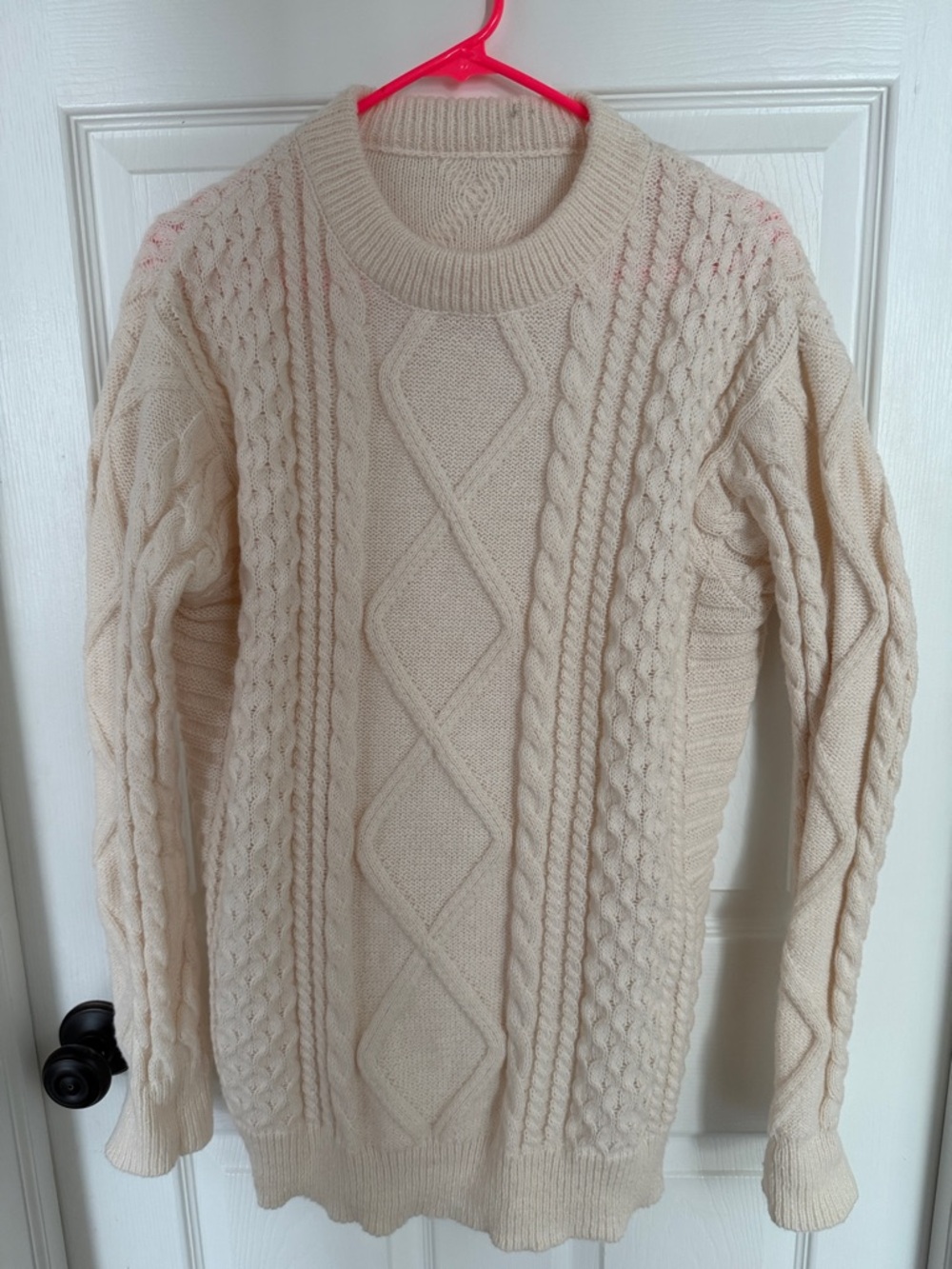 Cozy Cable Knit Crewneck Sweater - Cream